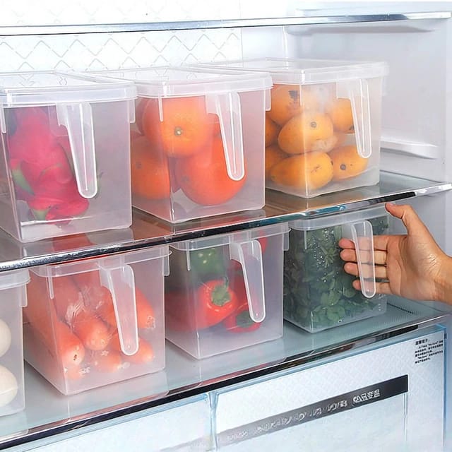 AlimFresh® | Organizador con Tapa y Manija para Nevera