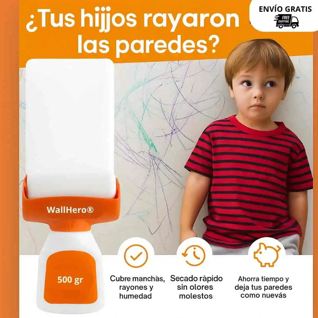 WallHero® | Rodillo Cubre Manchas, Marcadores y Más en Segundos