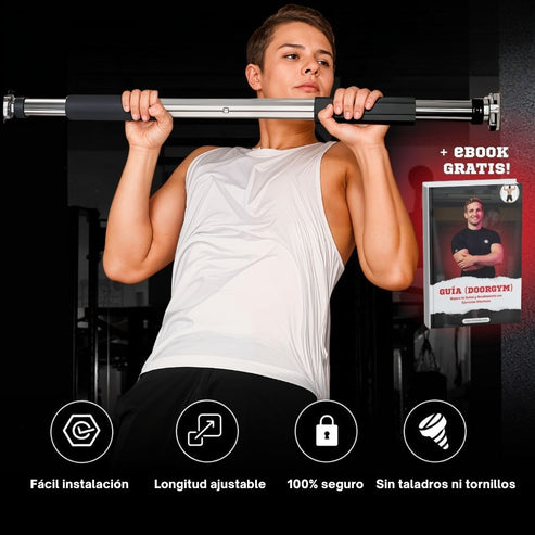 Doorgym™ | Barra de ejercicios fortalece tu cuerpo y tu salud en casa + Rutina de Entrenamiento