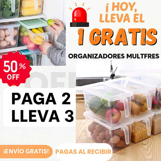 AlimFresh® | Organizador con Tapa y Manija para Nevera