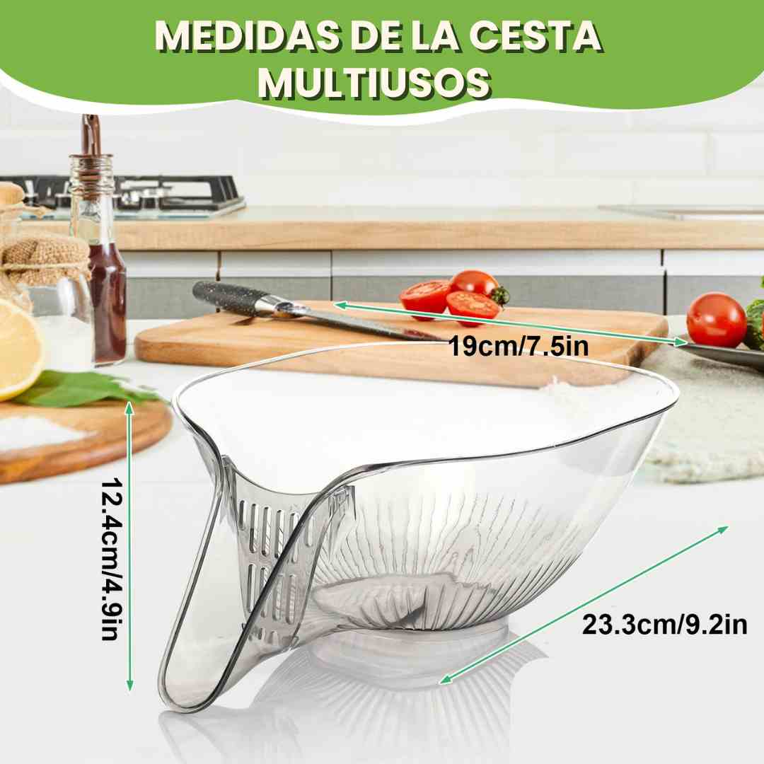 QuickBowl® | Cesta Multiusos que Escurre Rápido y Sin Hacer Reguero