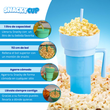 SNACKCUP® Vaso Portátil para Aperitivos y Bebidas