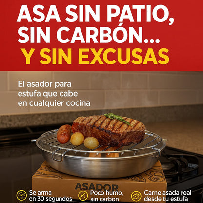 Fugitivo® | Asador Portatil para Estufa