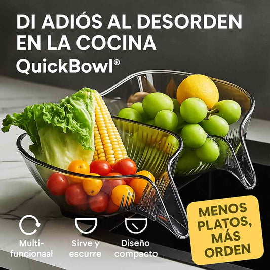 QuickBowl® | Cesta Multiusos que Escurre Rápido y Sin Hacer Reguero