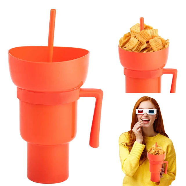 SNACKCUP® Vaso Portátil para Aperitivos y Bebidas